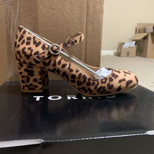 Faux suede leopard print Mary Jane